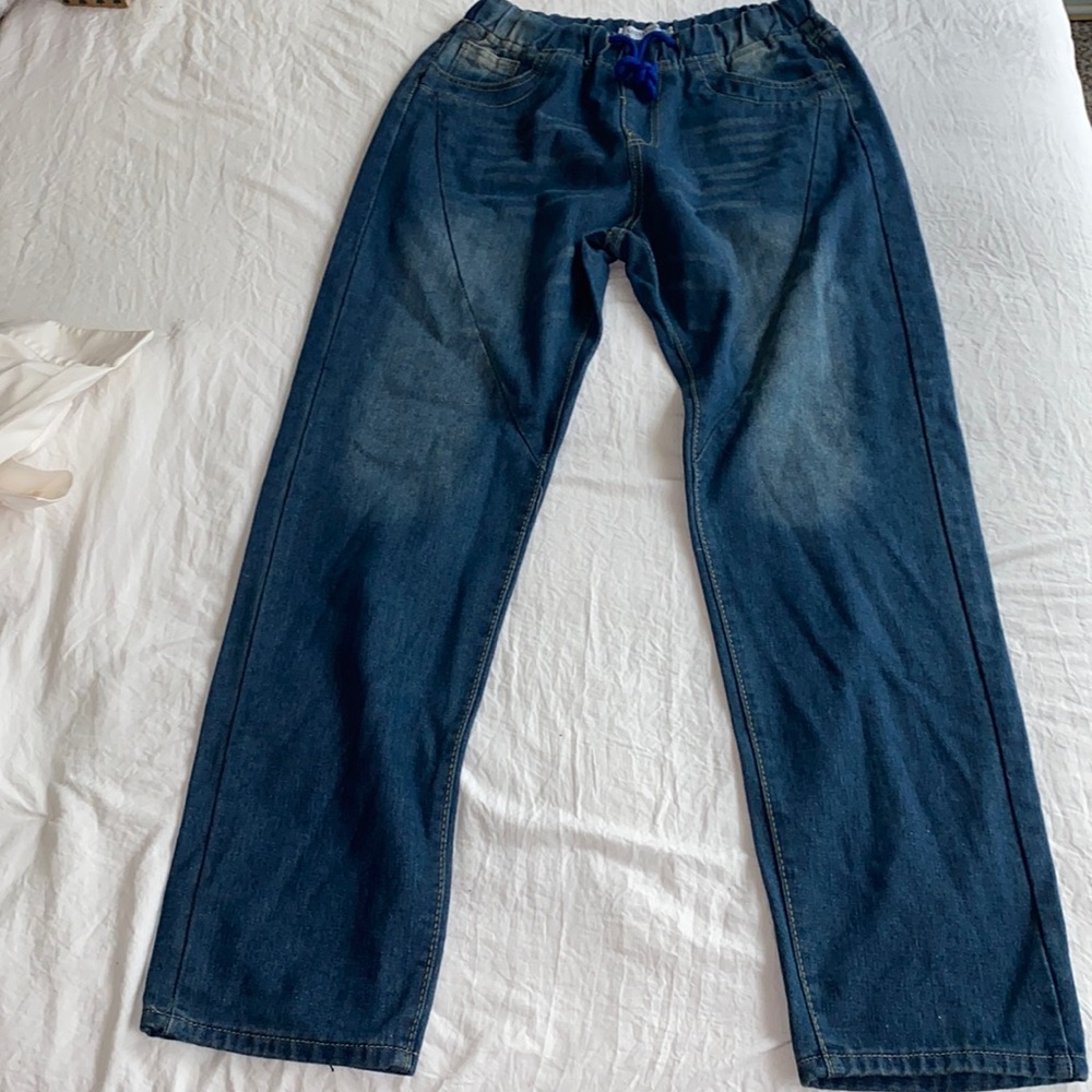 Ladies Tie Waistband Jeans Sz S